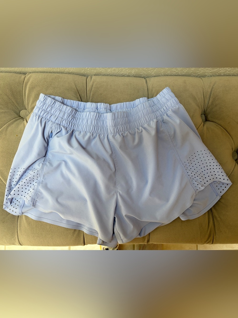 Athleta Light Blue Athletic Shorts with Elastic Waist